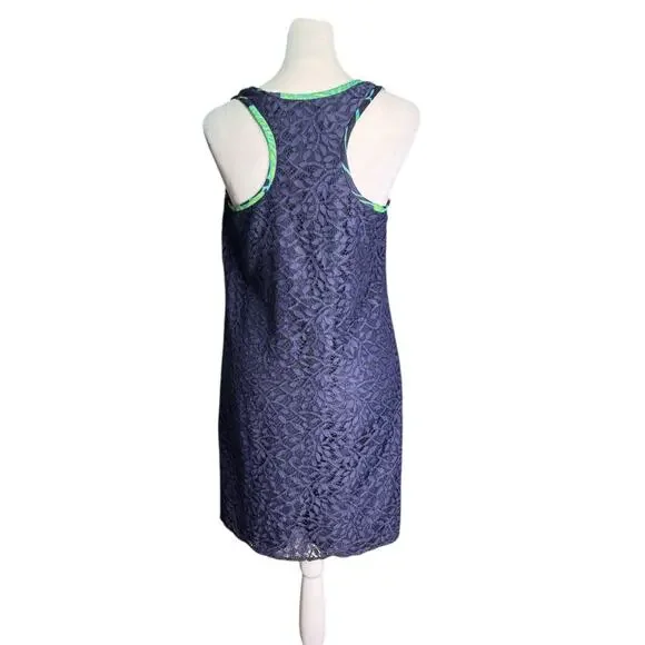 Lilly Pulitzer Womens Sz Small True Navy Jungle Betty Lace Racerback Tank Dress - Picture 5 of 8